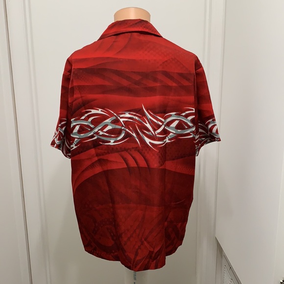 C-Two tribal flames button short sleeve shirt - Picture 4 of 7